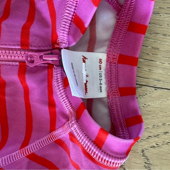 Hanna Andersson Pink Striped Kids Swim Rashguard - Picture 3 of 3